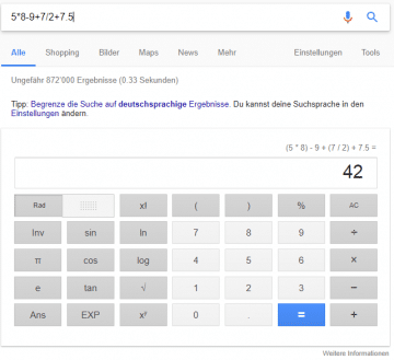 Google Taschenrechner