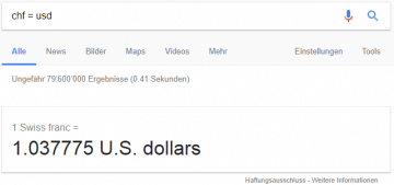 Währungsrechner von Google