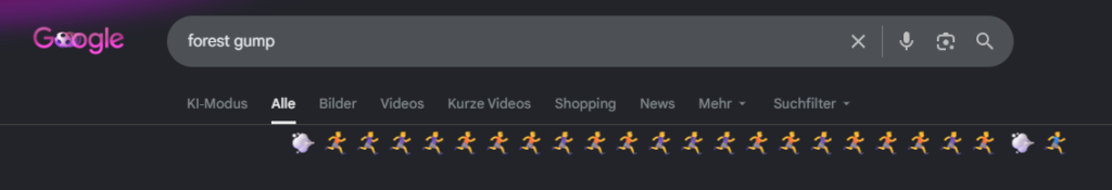 Google Easter Egg - Forest Gump